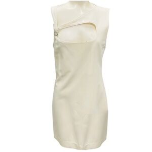 COPERNI WHITE CUT OUT WOOL MINI DRESS